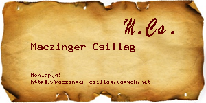 Maczinger Csillag névjegykártya